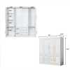 Armoire Wardrobe Closet, 4-Door 2 Wooden Drawers Tall Cabinet Luxury Style Closet Wardrobe for High Storage Capacity