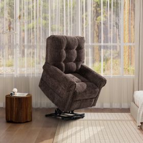 Irwin 36" Power Lift Recliner Chair, Chocolate Brown Chenille
