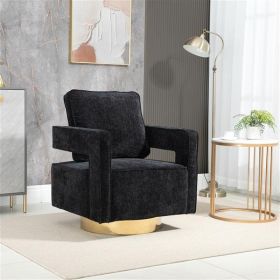 30.7"W Swivel Open Back Chair Modern Comfy Sofa Chair With Gold Stainless Steel Base For Nursery Bedroom Living Room Hotel Office