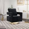 30.7"W Swivel Open Back Chair Modern Comfy Sofa Chair With Gold Stainless Steel Base For Nursery Bedroom Living Room Hotel Office