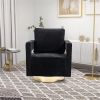 30.7"W Swivel Open Back Chair Modern Comfy Sofa Chair With Gold Stainless Steel Base For Nursery Bedroom Living Room Hotel Office