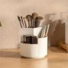 Makeup Brush Holder 3 Compartments, Cosmetic Supplies Organizer