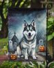 Alaskan Malamute Spooky Halloween Garden Flag Mailbox Flag Decorative Yard Flag Banner Outside Patio Artwork Yard Flower Beds, Garden Size, Multicolor