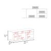 Tubac TV Rack in Melamine with Open Storage, White
