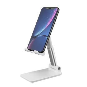 Mobile Phone Holder,Foldable Portable Desktop Stand Height and Angle Adjustable Desktop Mobile Phone Holder, Mobile Phone Support Base (Color: White)