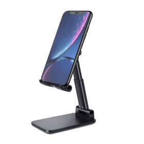 Mobile Phone Holder,Foldable Portable Desktop Stand Height and Angle Adjustable Desktop Mobile Phone Holder, Mobile Phone Support Base (Color: black)